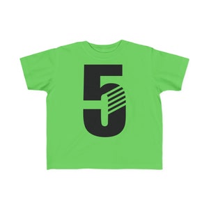 Five 5 Fifth 5th Birthday B-day bday Toddler&#39;s Tee Tshirt T-Shirt T Shirt retro sports sporty sport design Toddler sizes 2T 3T 4T 5T - 6T