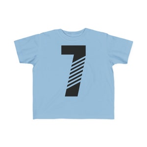 Seven 7 Seventh 7th Birthday B-day bday Toddler&#39;s Tee Tshirt T-Shirt T Shirt retro sport sporty sports design Toddler sizes 2T 3T 4T 5T - 6T
