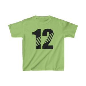 Twelve 12 Twelfth 12th Birthday B-day bday Children&#39;s Kid&#39;s Tee Tshirt T-Shirt T Shirt retro sport sporty sports Youth sizes XS S M L XL