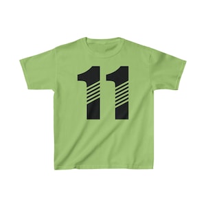 Eleven 11 Eleven 11th Birthday B-day bday Children&#39;s Kid&#39;s Tee Tshirt T-Shirt T Shirt retro sports sport sporty Youth sizes XS S M L XL
