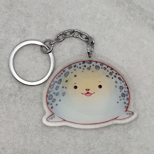 Baby Seal Keychain, Harbor Seal Keychain, Seal Pup Keychain, Ocean Keychain, Cute Sea Animals, Marine Animal Keychain, Cute Seal Art