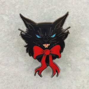 Yule Cat Hard Enamel Pin, Spooky Enamel Pin, Black Cat Enamel Pin, Halloween Enamel Pin, Icelandic Folklore Enamel Pin, Christmas Enamel Pin