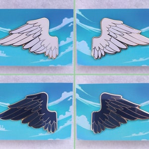 Angel Wings Hard Enamel Pin, Guardian Angel Enamel Pin, Avenging Angel Enamel Pin,  Enamel Pin Set, Bird Lover Enamel Pin, White Enamel Pin