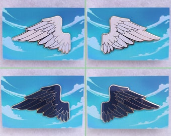 Angel Wings Hard Enamel Pin, Guardian Angel Enamel Pin, Avenging Angel Enamel Pin,  Enamel Pin Set, Bird Lover Enamel Pin, White Enamel Pin