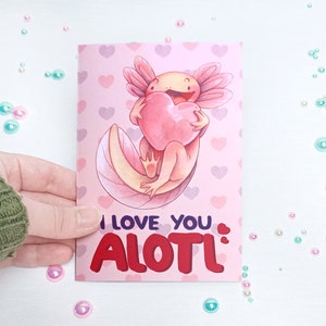 Axolotl Valentines Card Multi-pack, Axolotl, Tarjeta de San Valentín divertida, Tarjeta romántica extraña, Tarjeta de aniversario, Tarjeta de amor, Aniversario lindo