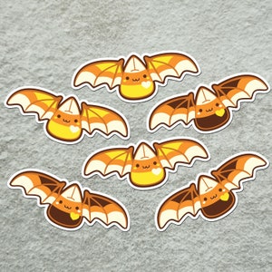 Candycorn Bat Sticker, Bat Sticker, Candycorn Sticker, Kawaii Bat Sticker, Halloween Sticker, Bat Sticker, Cute Sticker