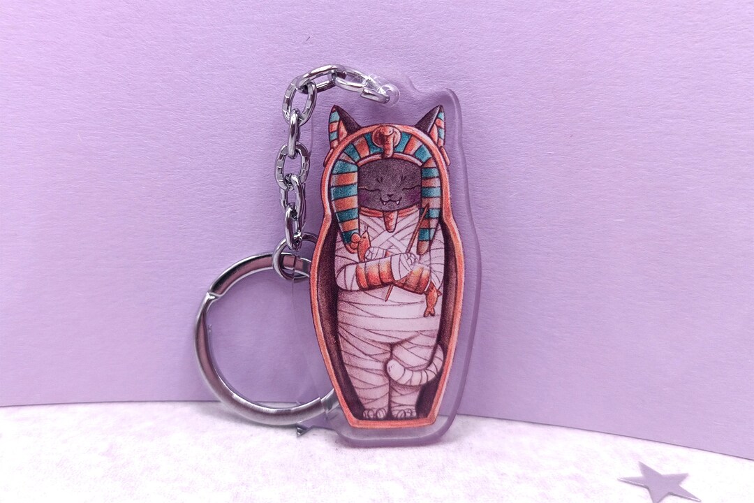 Pharaoh Cat Keychain, Kitty Keychain, Cute Keychain, Egyptian Keychain