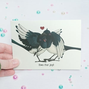 Cartão de Dia dos Namorados Magpie Multi-pack, Cartão de Pássaro, Corvid, Cartão de Dia dos Namorados Engraçado, Cartão Romântico estranho, Cartão de Aniversário, Cartão de Amor, Cartão de Corvo