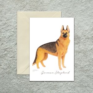 Carte de vœux de berger allemand Multi-pack, Carte de vœux pour chien, Carte de vœux vierge, Illustration originale à l’aquarelle pour les amateurs de chiens