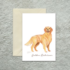 Multi-pack de cartes de voeux Golden Retriever, carte de voeux pour chien, carte de voeux vierge, illustration aquarelle originale pour les amoureux des chiens