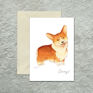 Lot de cartes de voeux Welsh Corgi, carte de voeux pour chien, carte de voeux vierge, illustration aquarelle originale pour les amoureux des chiens