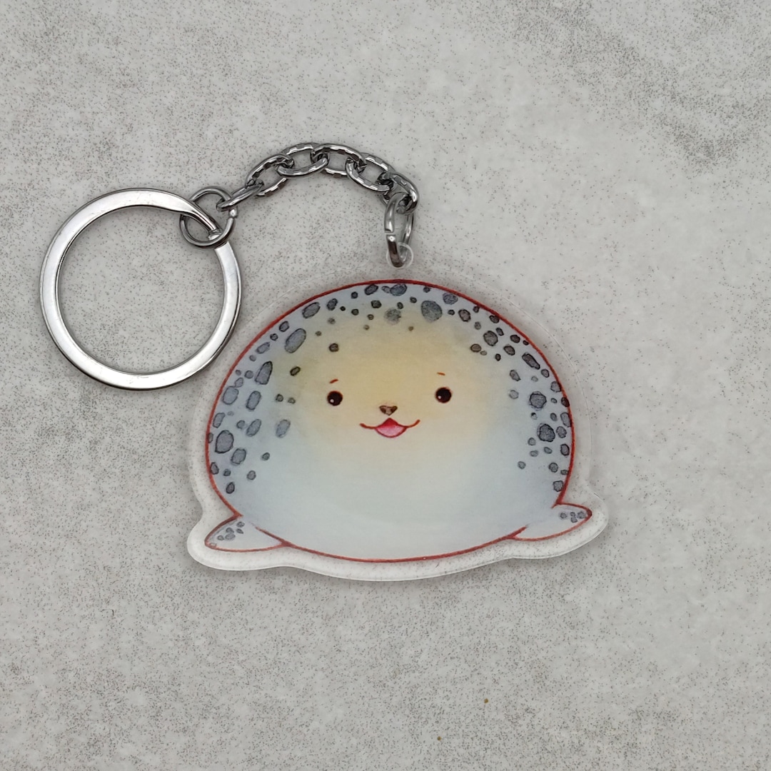 Baby Seal Keychain, Harbor Seal Keychain, Seal Pup Keychain, Ocean