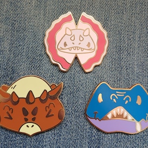 Dinosaur Hard Enamel Pin Set, Tyrannosaurus Rex, Pachycephalosaurus, Dilophosaurus Kawaii Enamel Pin set, Dinosaur Lover Gift