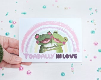 Grenouille Valentines Card Multi-pack, Crapaud, Carte drôle de Saint-Valentin, Carte romantique étrange, Carte d’anniversaire, Carte d’amour, Anniversaire drôle, Arc-en-ciel