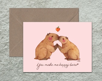 Capybara Valentines Card Multi-pack, capybaras, Funny Valentines Card, weird Romantic Card, Anniversary Card, Love Card, Funny Anniversary