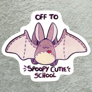 Backpack Halloween Sticker, Bat Sticker, Spooky Sticker, Monster School Sticker, Halloween School Sticker, Spooky Sticker, Cute Bat Sticker