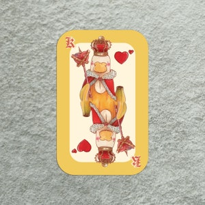 Adesivo de Pato Banana Rei, Adesivo de Animal Engraçado, Adesivo de Pato Real, Adesivo de Carta de Baralho, Adesivo de Pato Fofo, Adesivo Estranho, Adesivo Original