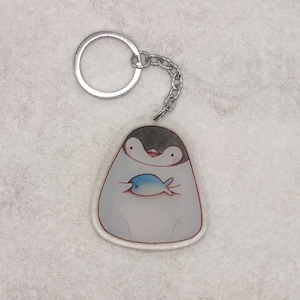 Penguin Keychain, Baby Penguin Keychain, Sea Animal Keychain, Penguin Lover Gift, Cute Penguin Art, Kawaii Penguin, Backpack Keyring, Pengu