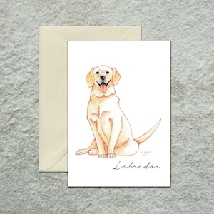 Cartão de felicitações de labrador retriever, pacote múltiplo, cartão de felicitações para cães, cartão de felicitações em branco, ilustração original em aquarela para amantes de cães