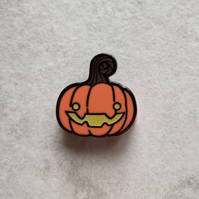 Jack O'lantern Hard Enamel Pin, Spooky Enamel Pin, Halloween Enamel Pin ...