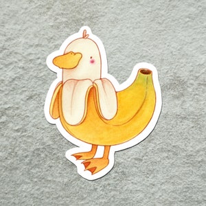 Banane Ente Aufkleber, lustige Tier Aufkleber, süße Ente Aufkleber, Bananimal Aufkleber, süße Ente Aufkleber, seltsame Aufkleber, originelle Aufkleber