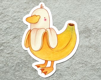 Banana Duck Sticker, Funny Animal Sticker, Cute Duck Sticker, Bananimal Sticker, Cute Duck Sticker, Weird Sticker, Original Sticker