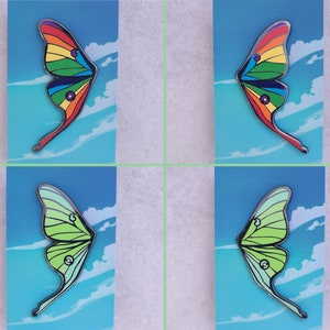 Luna Moth Wings Hard Enamel Pin, Moon Moth Enamel Pin, Insect Enamel Pin,  Enamel Pin Set, Butterfly Enamel Pin, Rainbow Pride Enamel Pin