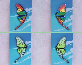 Luna Moth Wings Hard Enamel Pin, Moon Moth Enamel Pin, Insect Enamel Pin,  Enamel Pin Set, Butterfly Enamel Pin, Rainbow Pride Enamel Pin