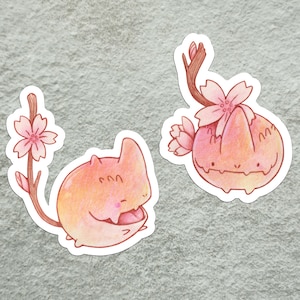 Cherry Dragon Stickerpack, süße Tiere, Rosa ästhetische Stickerpack, Fantasy Drachen Aufkleber, Sakura Blossom Aufkleber, süße Tiere