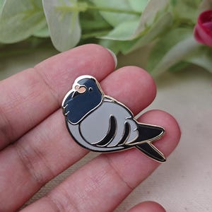 Pigeon Enamel Pin, Bird Brooch, Cute Animal Enamel Pin