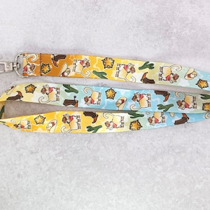 Cowboy Cat Lanyard, Western Cat ID Holder, Cowboy Keychain, Funny Cat Badge Holder, Cats in Costumes, Cat Lover Gift, Kawaii Lanyard