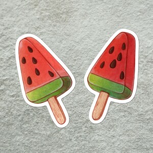 Wassermelone Icepop Aufkleber, Leckere Frucht Aufkleber, Sommer Aufkleber, Süßer Eis Aufkleber, Food Lover Aufkleber, Wassermelone Geschmack