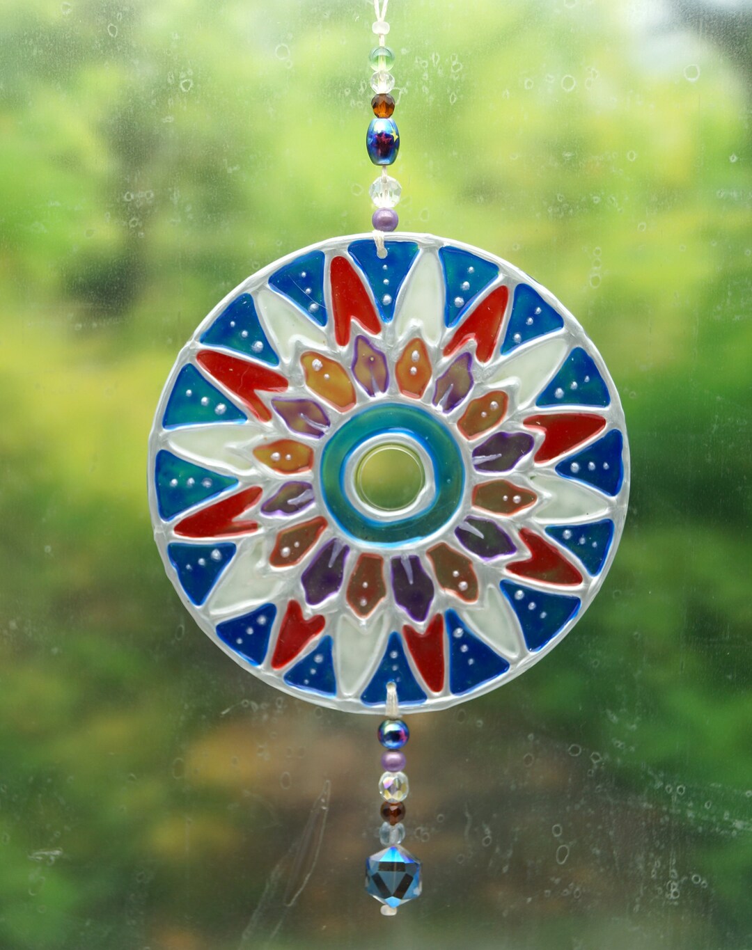 Hand-painted Hanging Suncatcher - Recycled, Upcycled, Repurposed Cds ...