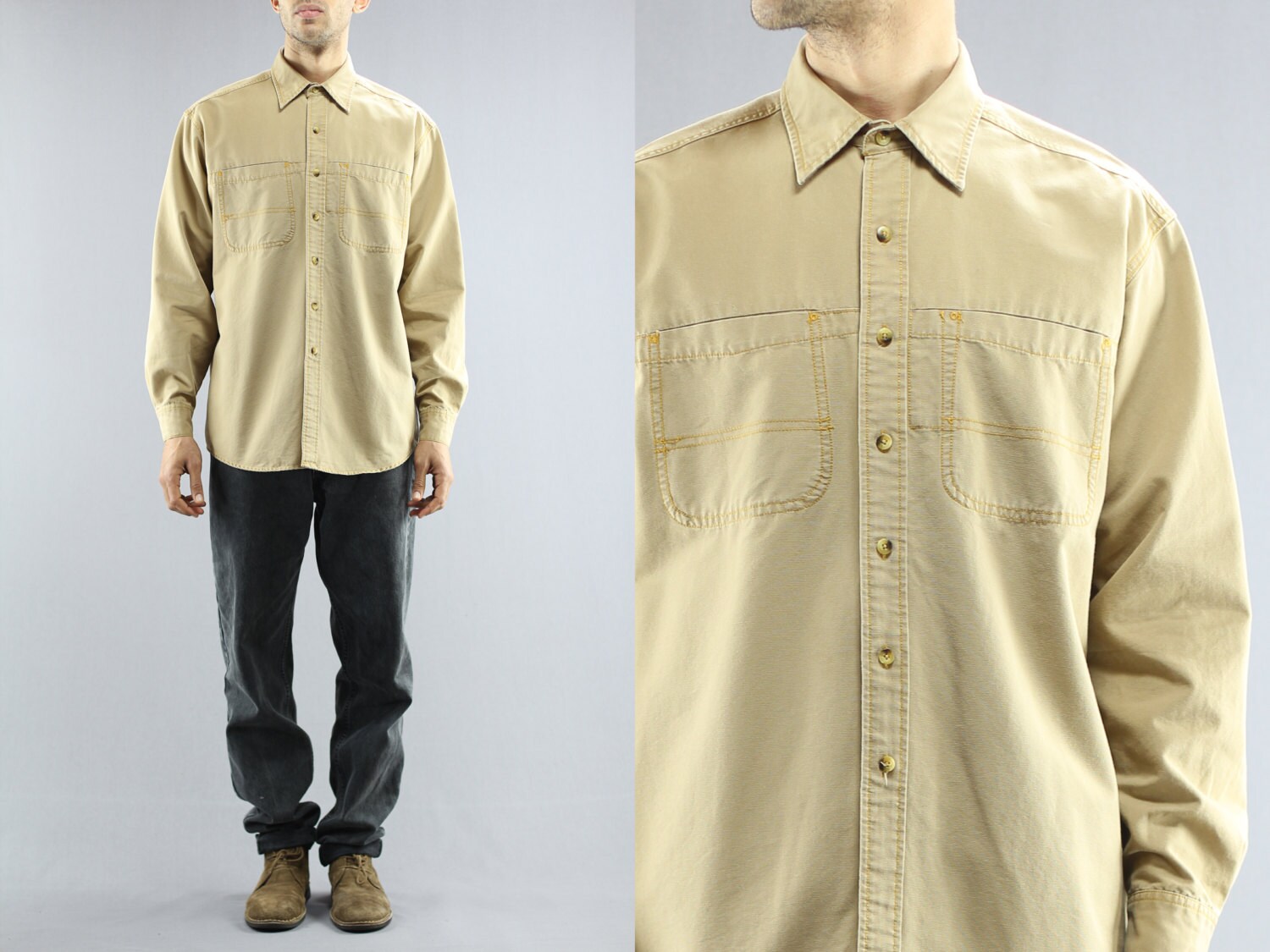 L.L. Bean Safari Button up Oxford Heavy 