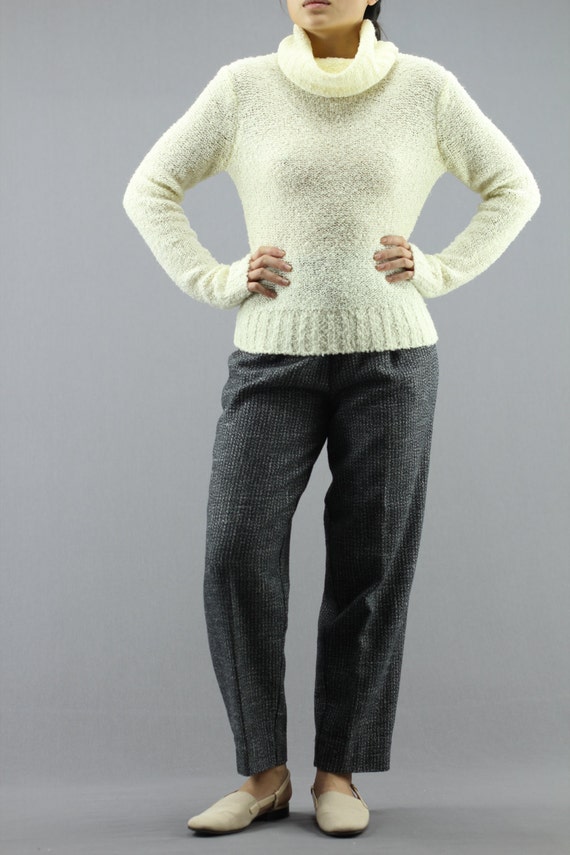 Fitted Fuzzy KnitLong Turtleneck Pullover Jumper … - image 3