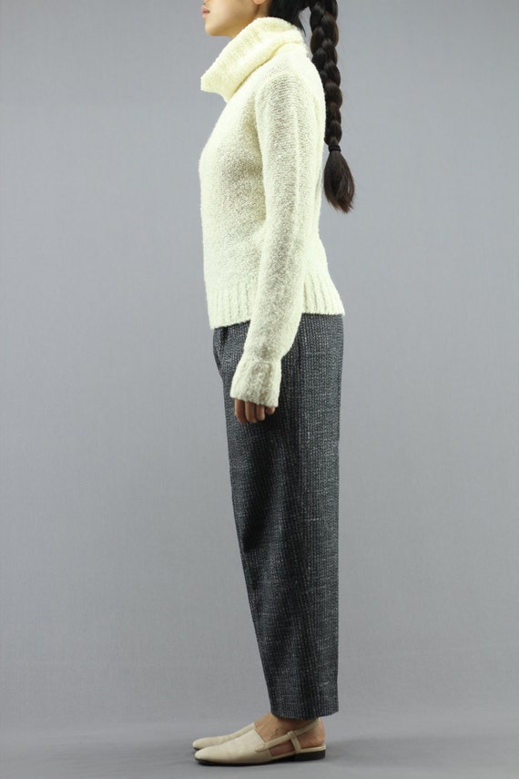 Fitted Fuzzy KnitLong Turtleneck Pullover Jumper … - image 4