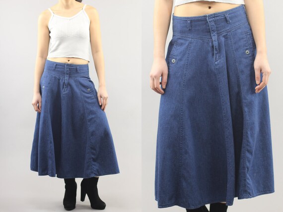 denim panel skirt