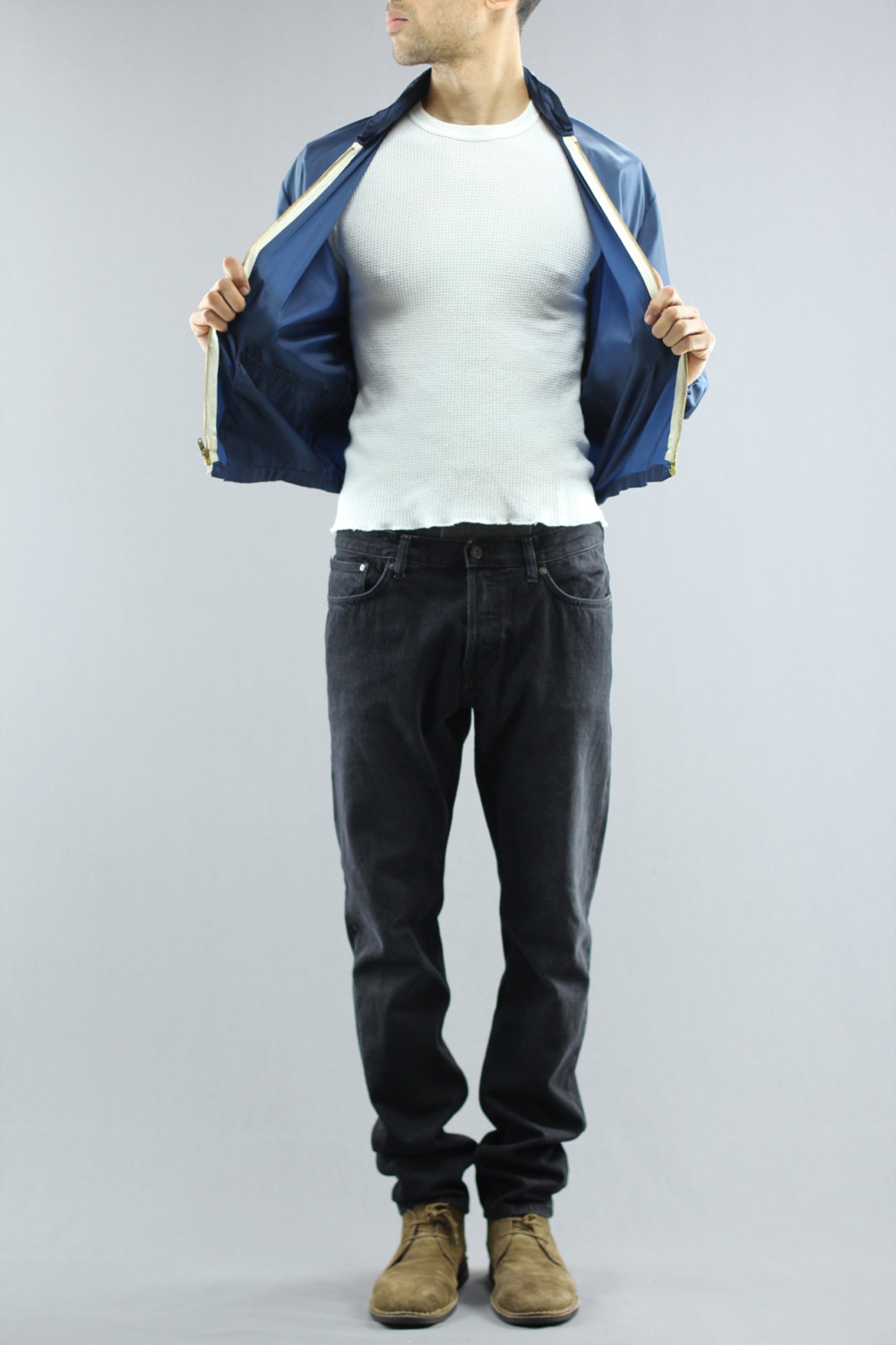 Nylon Zip up Windbreaker Track Jacket by Puritan Sportswear Mens Size Medium 80's Vintage Etsy