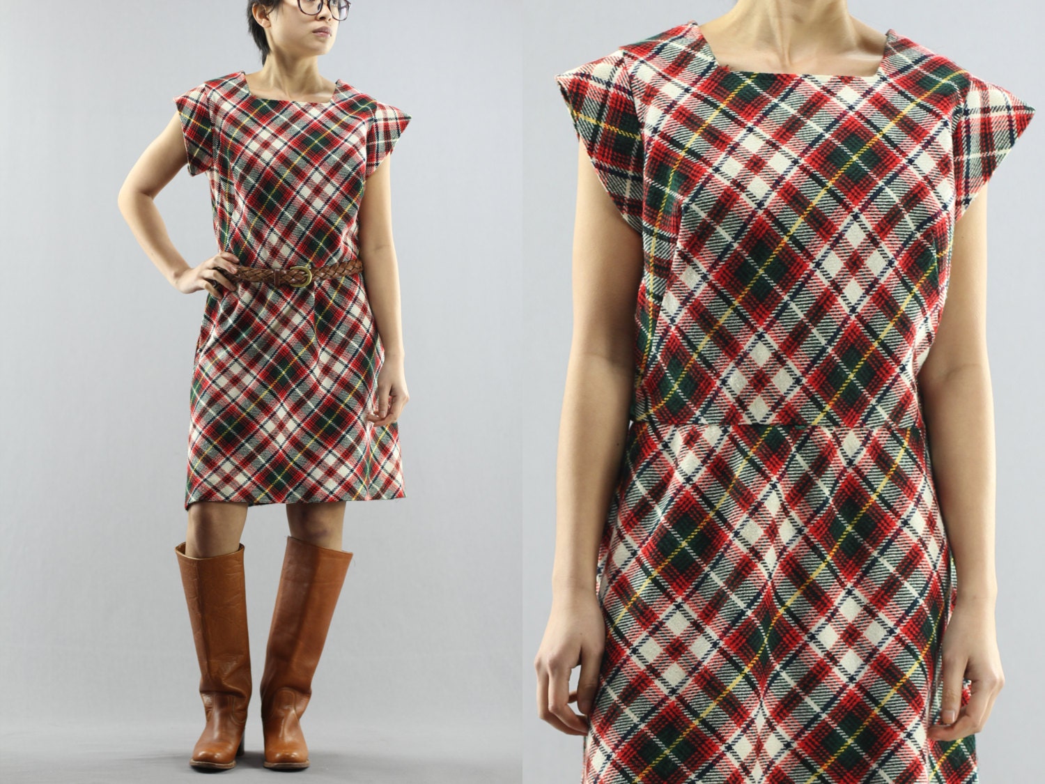 Plaid Tunic Etsy UK