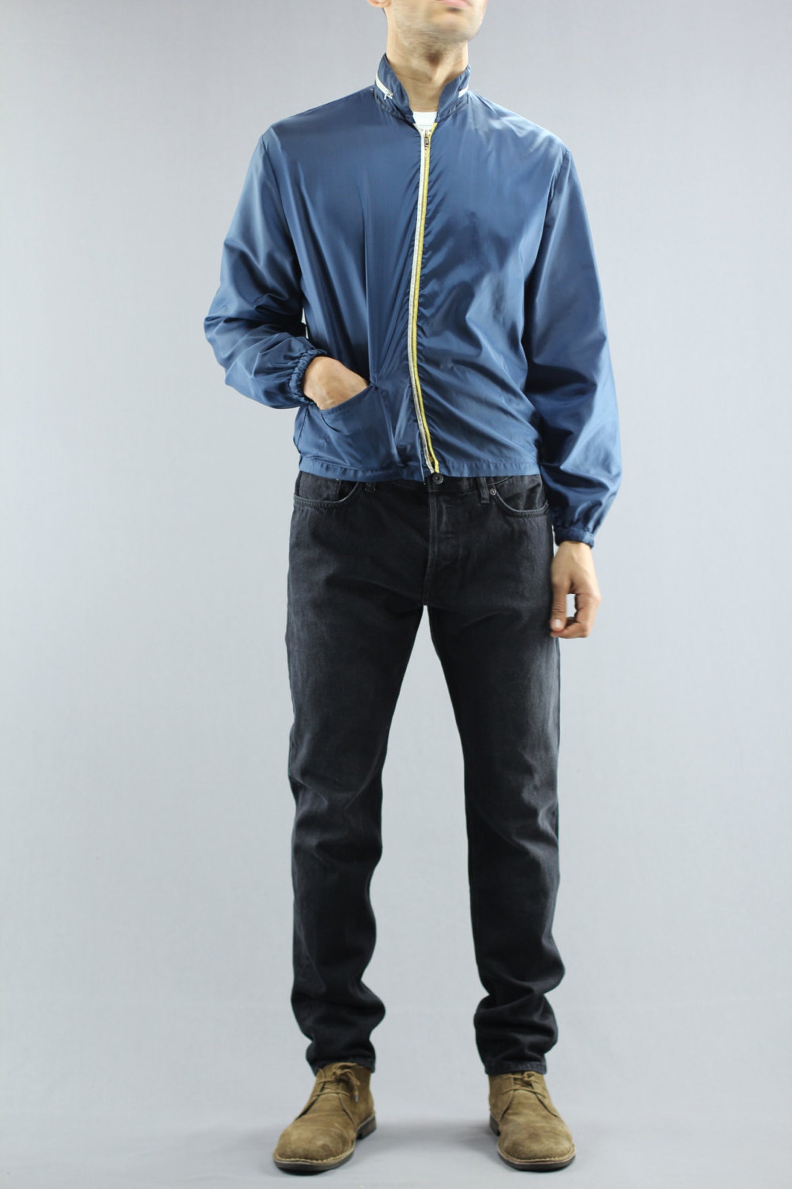 Nylon Zip up Windbreaker Track Jacket by Puritan Sportswear Mens Size Medium 80's Vintage Etsy