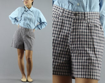 Plaid Shorts Vintage High Waisted 