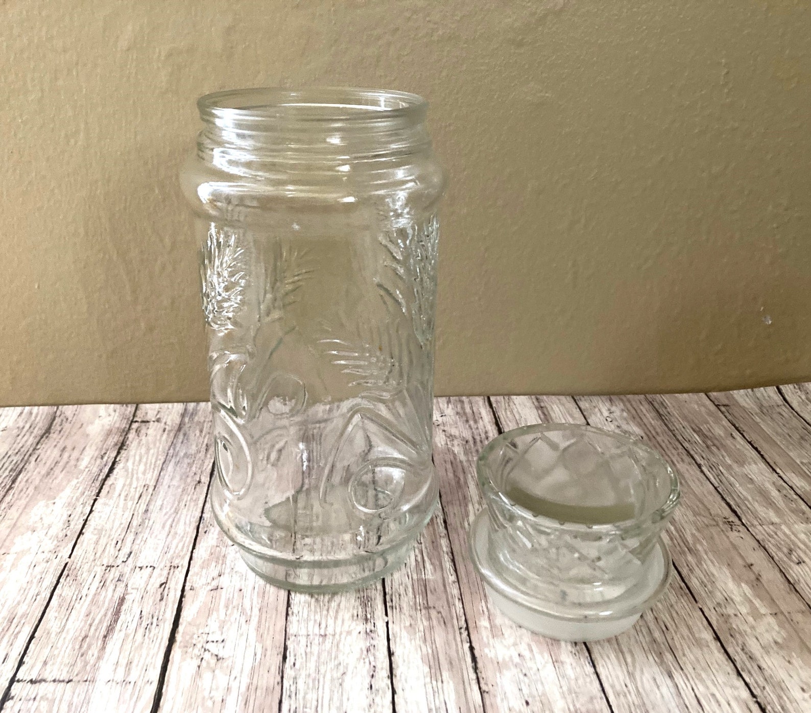 Vintage 1981 Planters Peanut Glass Jar With Lid Etsy