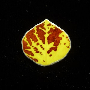 Brown & Yellow Aspen Leaf Clutch Pin/Tie Tack 1