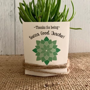 Merci d'être SUCCA Bon enseignant Tuteur Infirmière Ami Membre de l'équipe du personnel Travailleur social Succulente Étiquette-cadeau Carte-cadeau Enseignant Étiquette imprimable