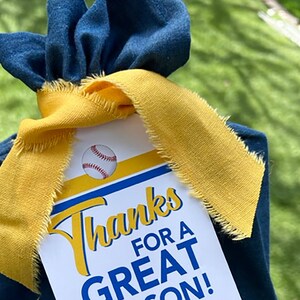 Étiquette-cadeau de baseball Merci pour cette excellente saison | Étiquette-cadeau pour entraîneur de baseball | Étiquette-cadeau pour maman de l'équipe de baseball | Baseball imprimable Télécharger 8 couleurs