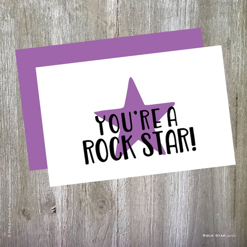 You re A Rock Star Greeting Card Say Thanks Or Etsy