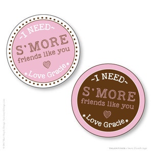 Valentine&#39;s Day Gift Tag S&#39;more Friends Gift Tags. Class Valentine&#39;s Day Cards. S&#39;more Friends Valentine Tag. Printable Downloads. 2 colors.