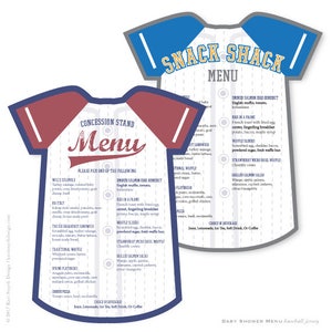 Kleine Anfänger. Baseball Jersey-Baby-Dusche-Menü. In Ihrem Team Farbe anpassen. Personalisierte & druckbare