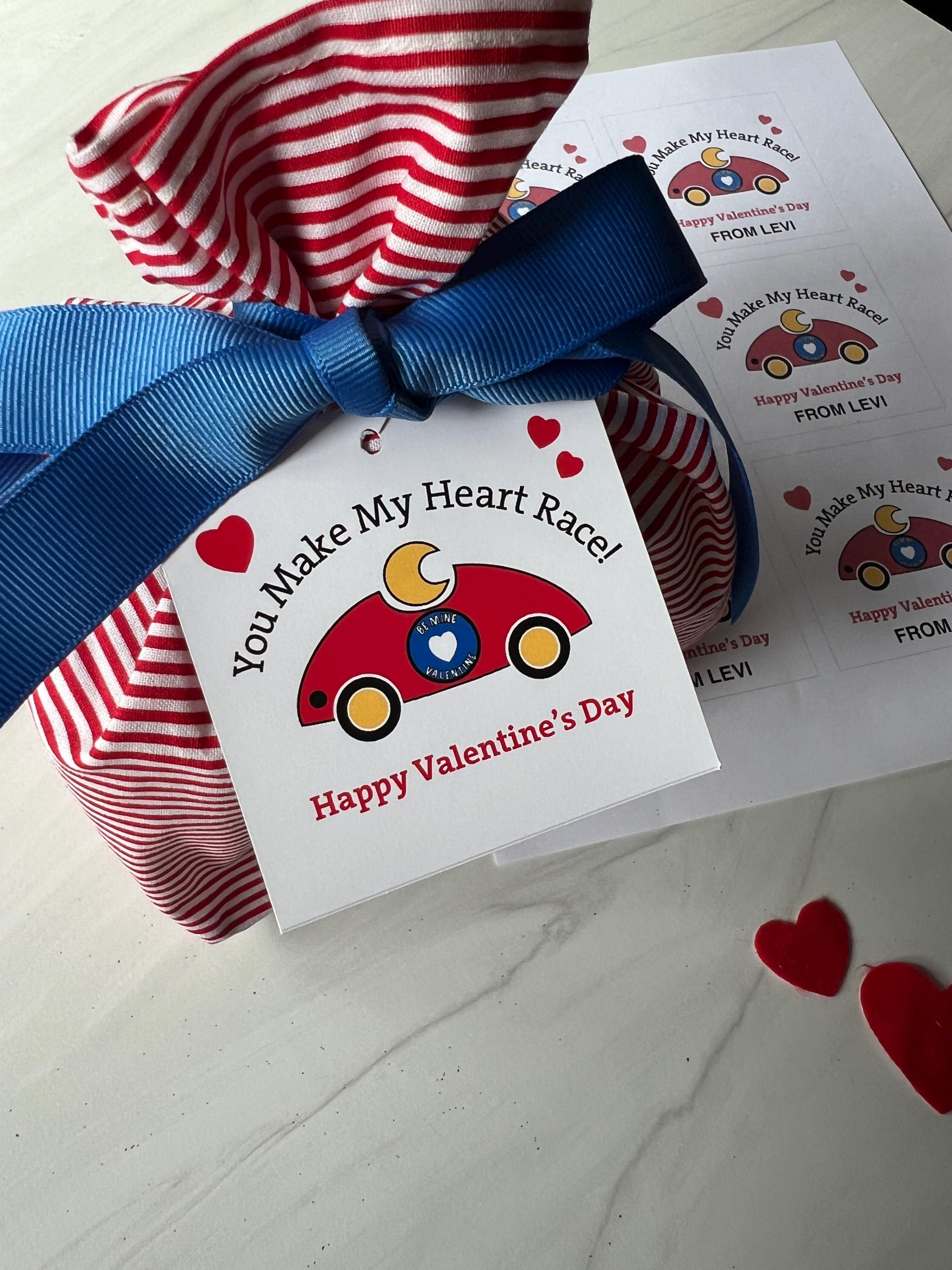 Race Car Valentine Gift Tags: Printable Class Valentines Cards ...