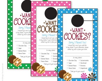 Cookie Dough Fundraiser Door Hanger: Polka Dot Design (Printable)